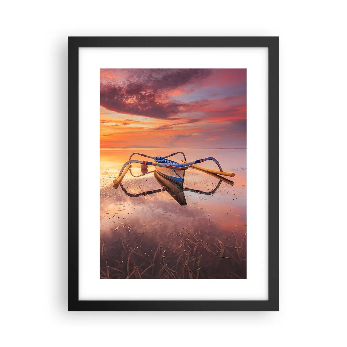 Poster in cornice nera - La pace della sera tropicale - 30x40 cm