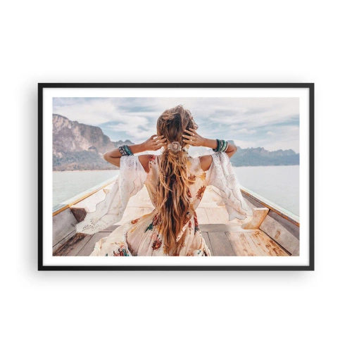 Poster in cornice nera - In cammino verso la felicità - 91x61 cm