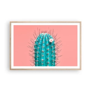 Poster in cornice rovere chiaro - Stai attento - 91x61 cm