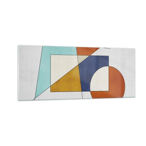 Quadro su vetro - Astrazione: gioco modernista - 100x40 cm