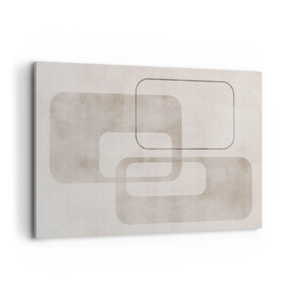 Quadro su tela - Stampe su Tela - Una composizione minimalista con rettangoli nelle tonalità del beige su uno sfondo discreto. - 120x80cm - Giunti geometrici - Decorazione murale moderna per soggiorno e camera da letto ARTTOR