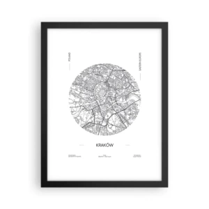 Poster in cornice nera - Anatomia di Cracovia - 30x40 cm