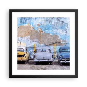 Poster in cornice nera - L'incontro dei veterani - 40x40 cm