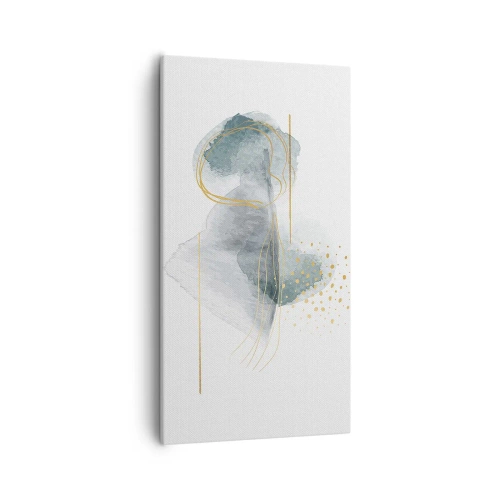 Quadro su tela - Stampe su Tela - Sui legami del grigio e dell'oro - 55x100 cm