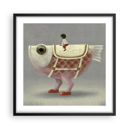 Poster in cornice nera - Il cavaliere del pesce - 50x50 cm