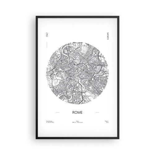Poster in cornice nera - Anatomia di Roma - 61x91 cm
