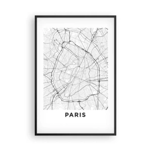 Poster in cornice nera - Il fiore di Parigi - 61x91 cm