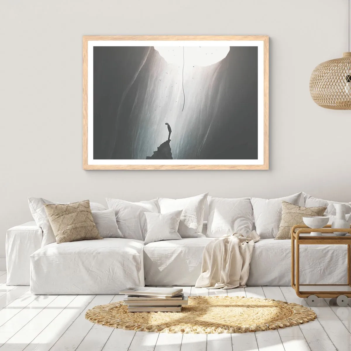 Poster in cornice rovere chiaro - C'è sempre una via d'uscita - 100x70 cm