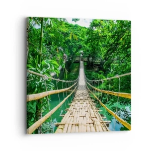 Quadro su tela - Stampe su Tela - Ponte sospeso sopra il verde - 30x30 cm