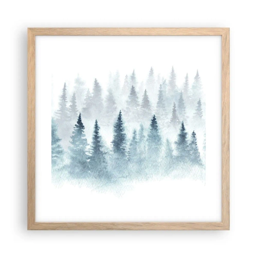 Poster in cornice rovere chiaro - Avvolti nella nebbia - 40x40 cm