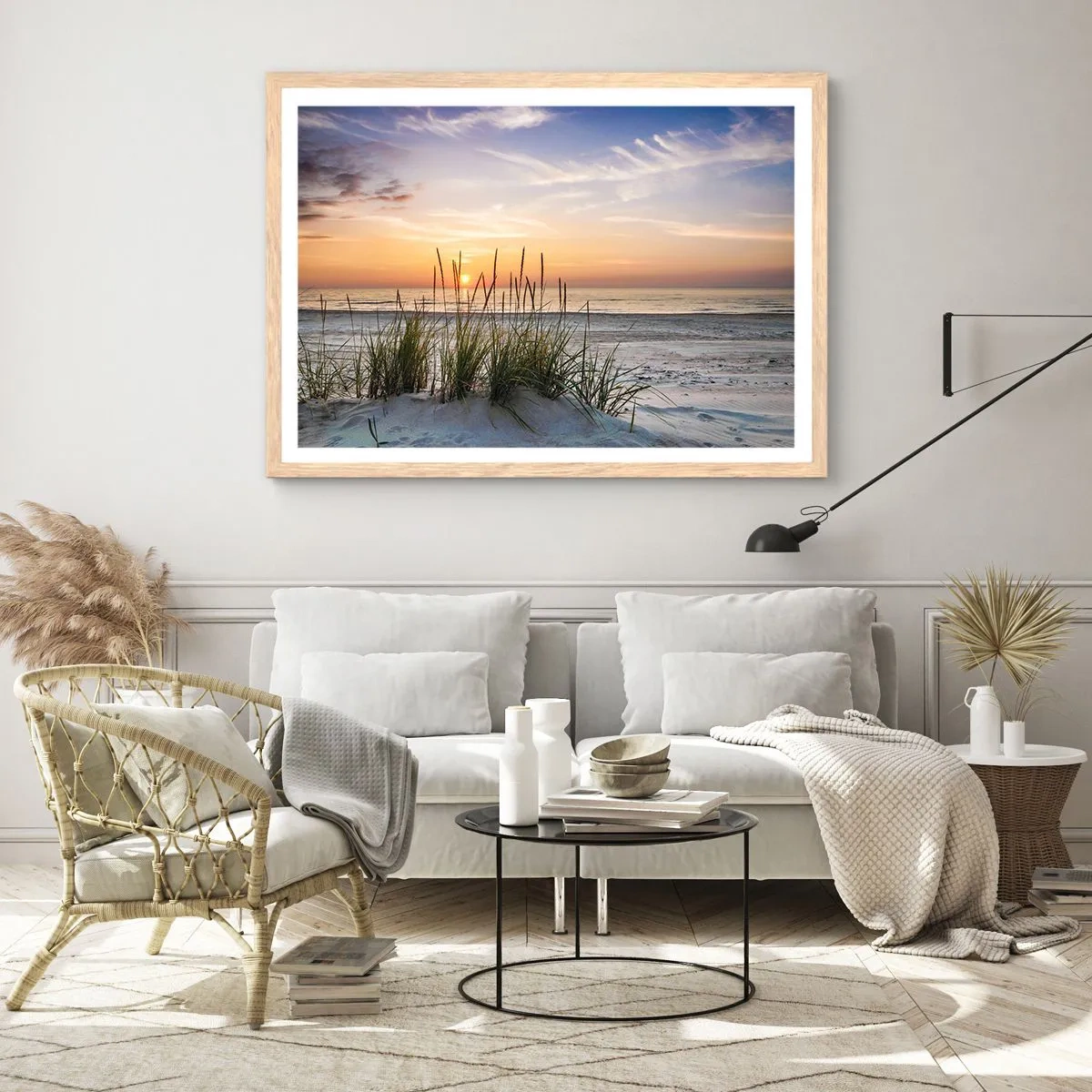 Poster in cornice rovere chiaro - Guarda, pensa, senti - 91x61 cm