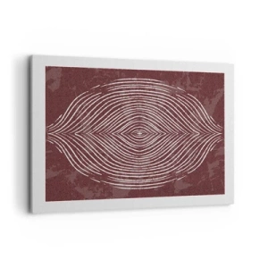 Quadro su tela - Stampe su Tela - Onde simmetriche in linee bianche su sfondo marrone - 100x70cm - Lo spazio parlante - Decorazione murale moderna per soggiorno e camera da letto ARTTOR