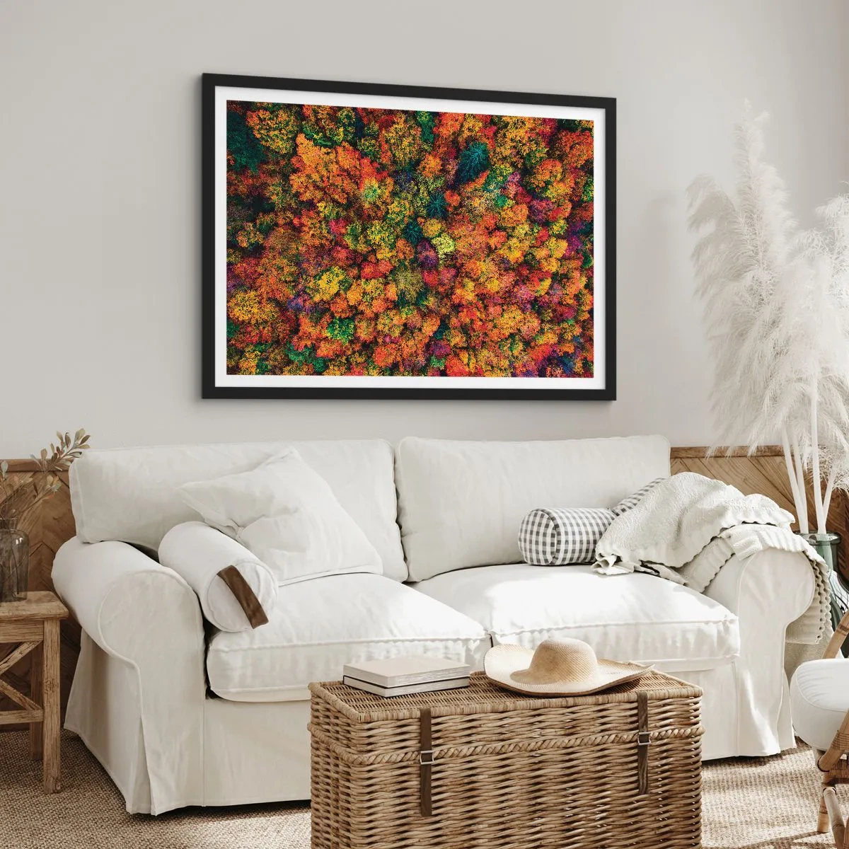 Poster in cornice nera - Il bouquet degli alberi d'autunno - 91x61 cm