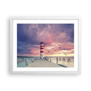 Poster in cornice bianca - Tempo di tornare in porto - 50x40 cm