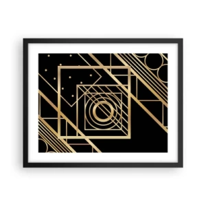 Poster in cornice nera - Geometria dorata - 50x40 cm