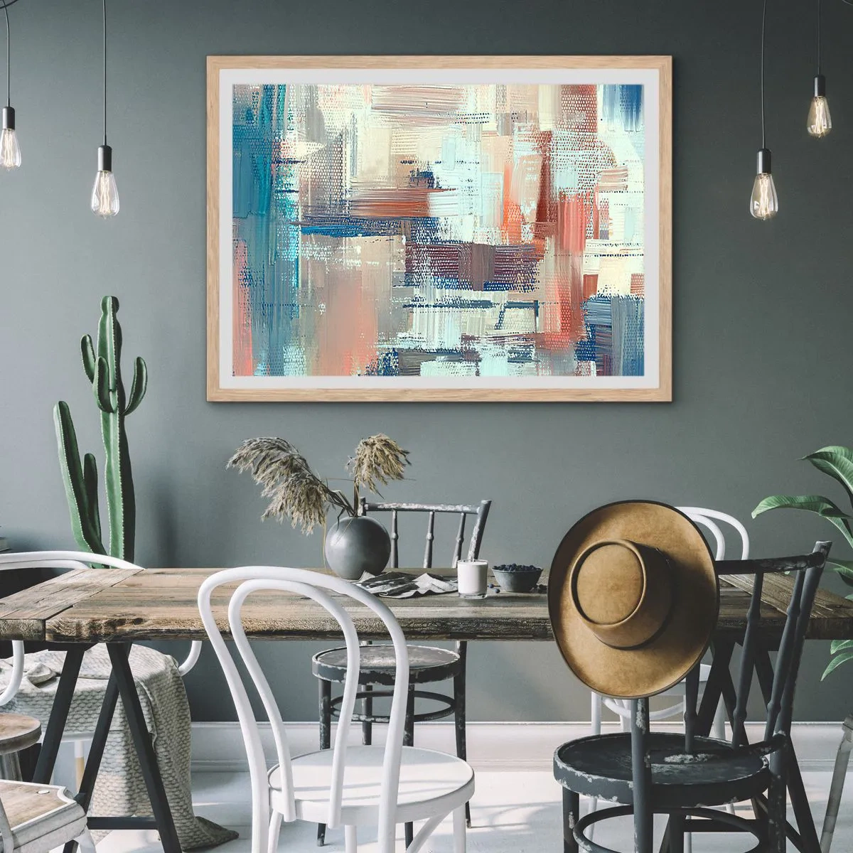 Poster in cornice rovere chiaro - Arrivando alla luce - 91x61 cm