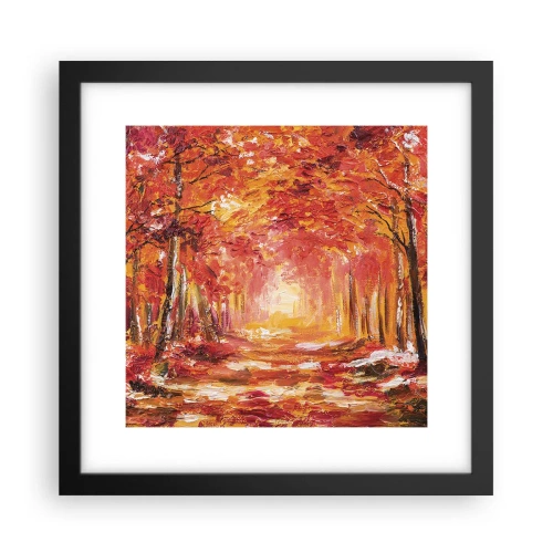 Poster in cornice nera - Foresta di rame - 30x30 cm