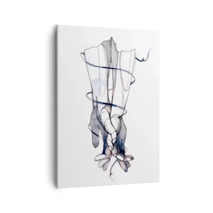 Quadro su tela - Stampe su Tela - Un disegno sottile di una mano con un fiore delicato - 50x70cm - Studio del tocco - Decorazione murale moderna per soggiorno e camera da letto ARTTOR