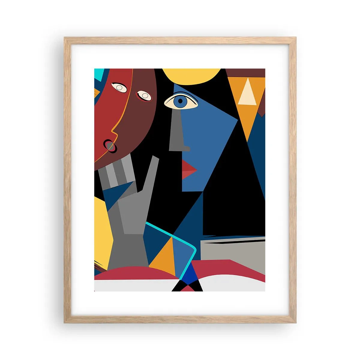 Poster in cornice rovere chiaro - Dialogo di cubisti - 40x50 cm