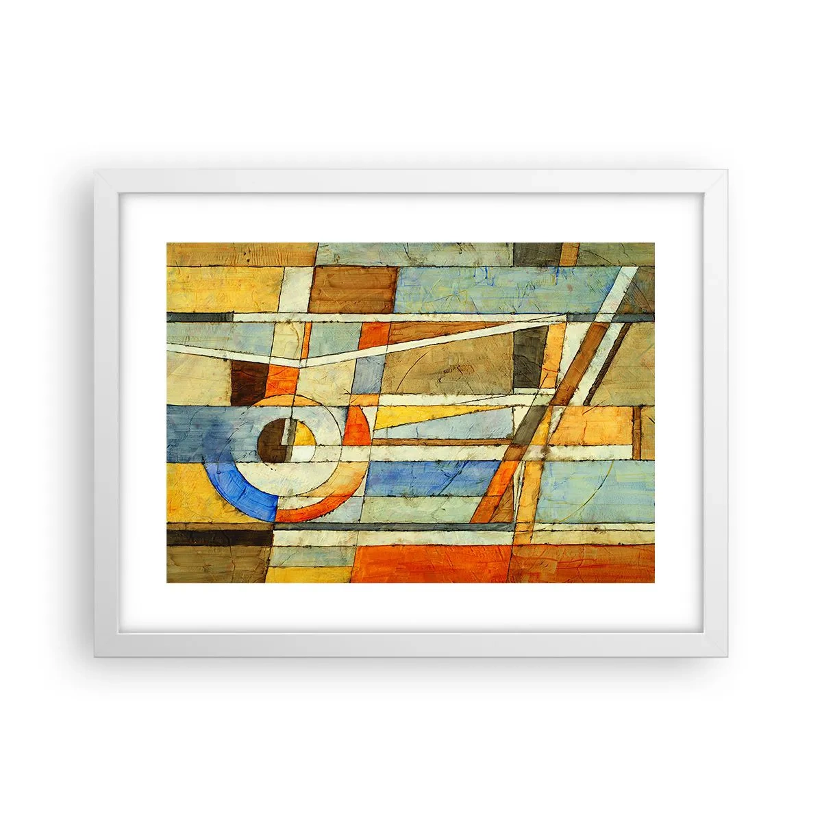 Poster in cornice bianca - Cubismo in cantiere - 40x30 cm