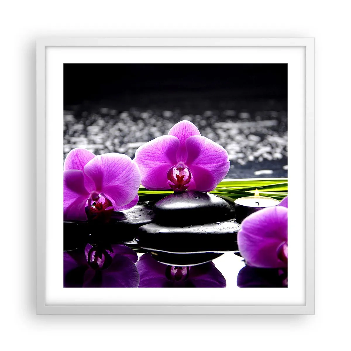 Poster in cornice bianca - Annegare nel silenzio e nella pace - 50x50 cm