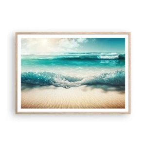 Poster in cornice rovere chiaro - La calma dell'oceano - 100x70 cm