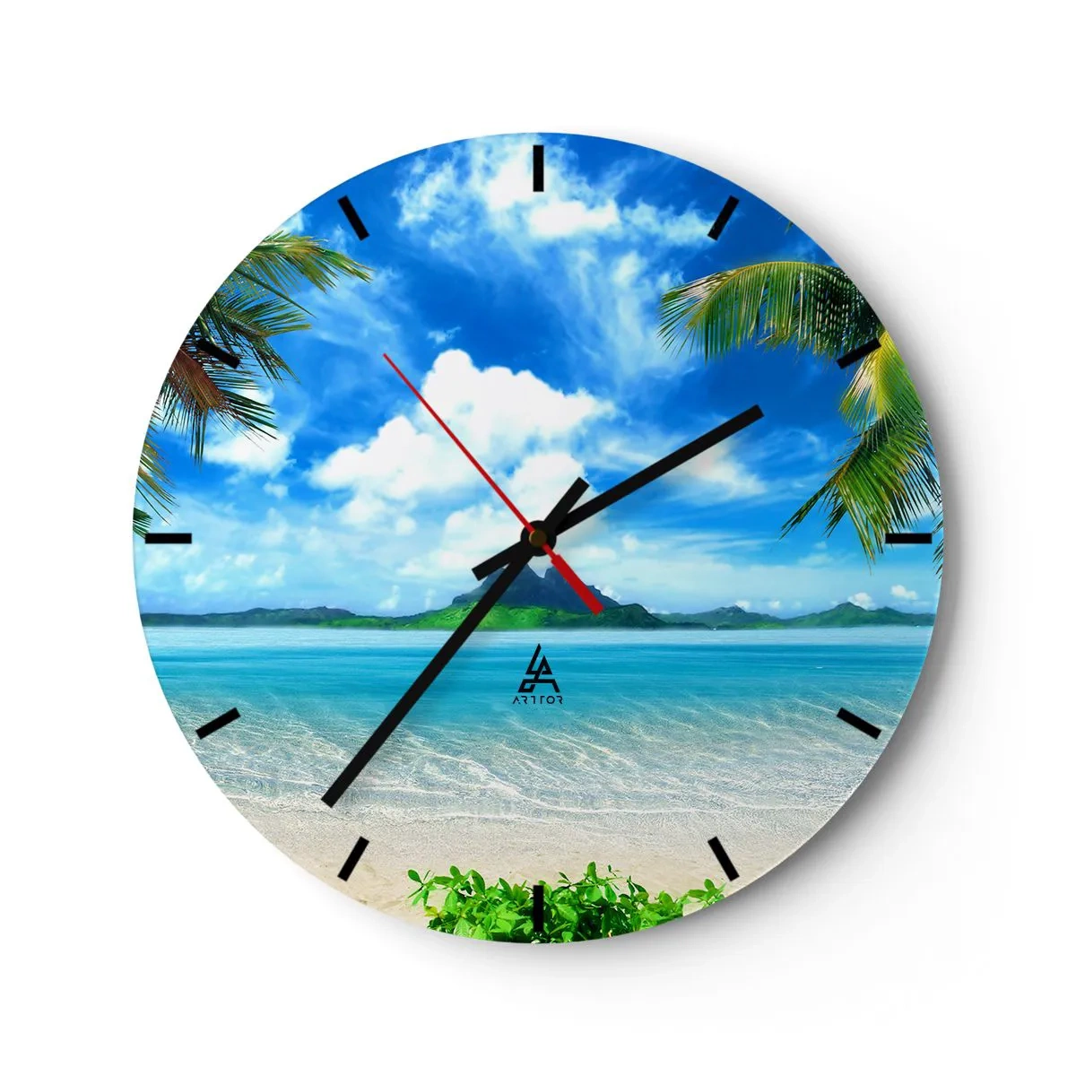 Orologio da parete - Orologio in Vetro - L'azzurro dei tropici - 40x40 cm