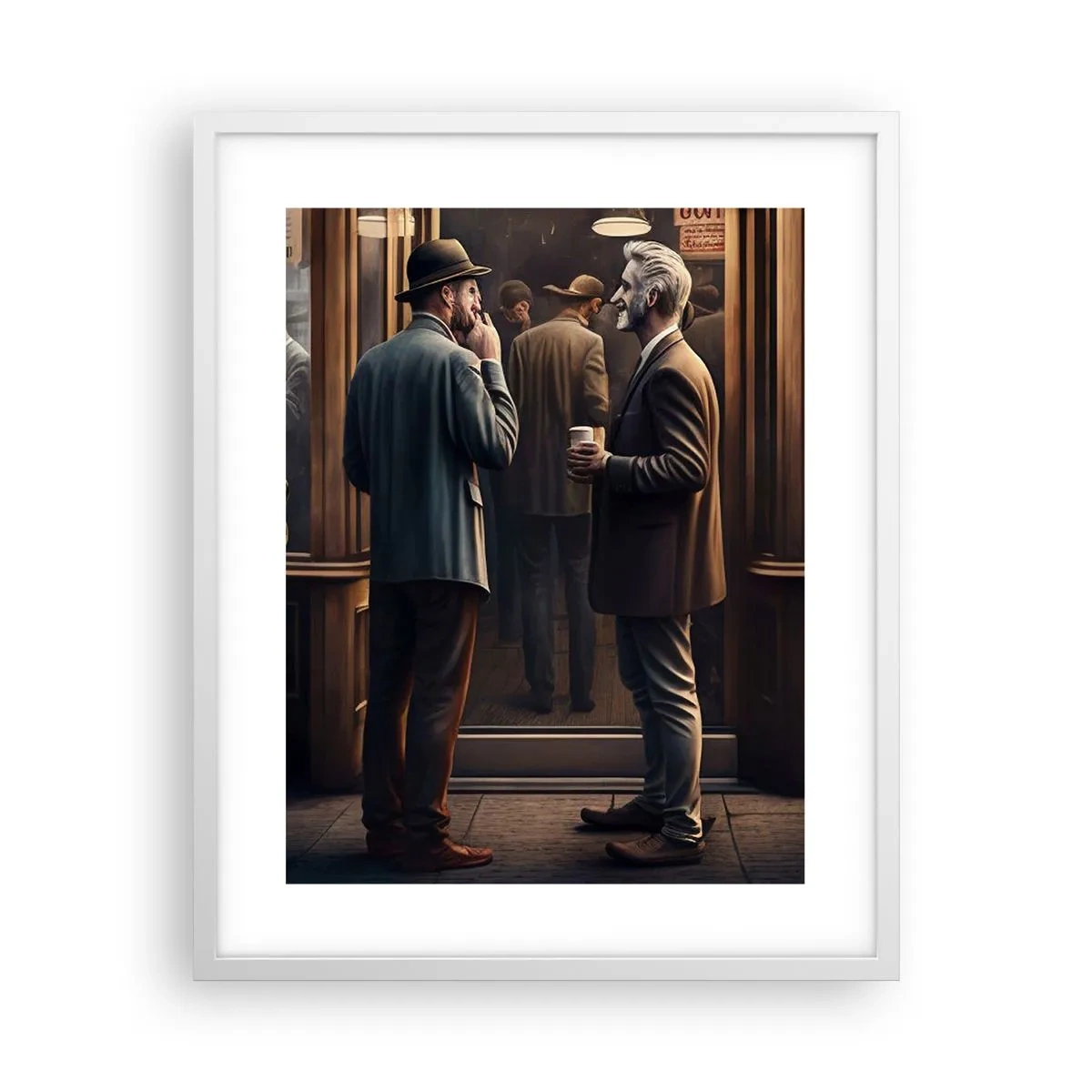 Poster in cornice bianca - Il buon momento della giornata - 40x50 cm