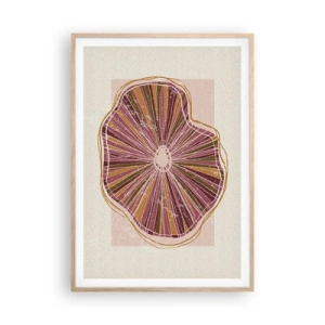 Poster in cornice rovere chiaro - Astrazione raggiante - 70x100 cm