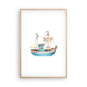 Poster in cornice rovere chiaro - Benvenuta avventura! - 61x91 cm