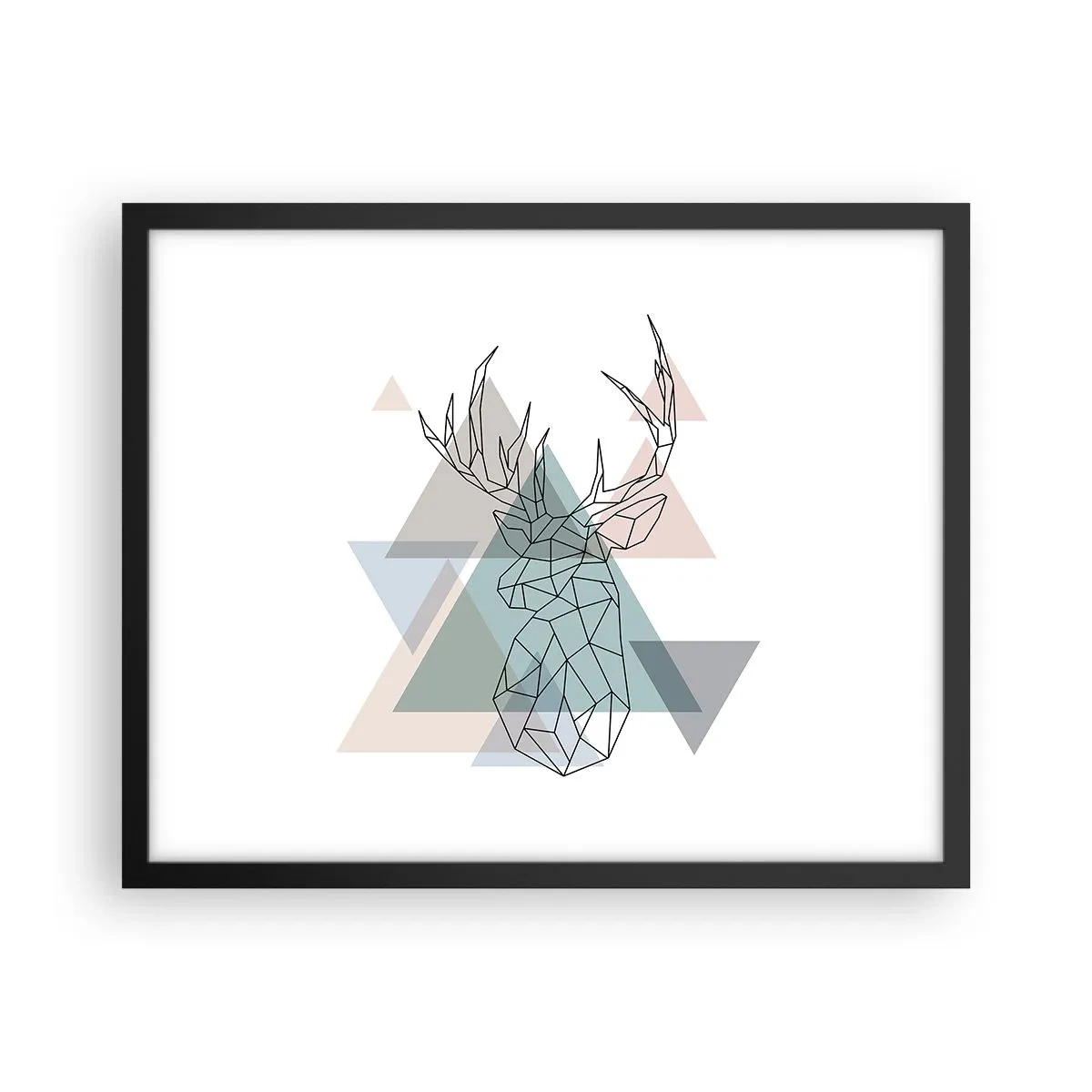 Poster in cornice nera - Nel bosco geometrico - 50x40 cm