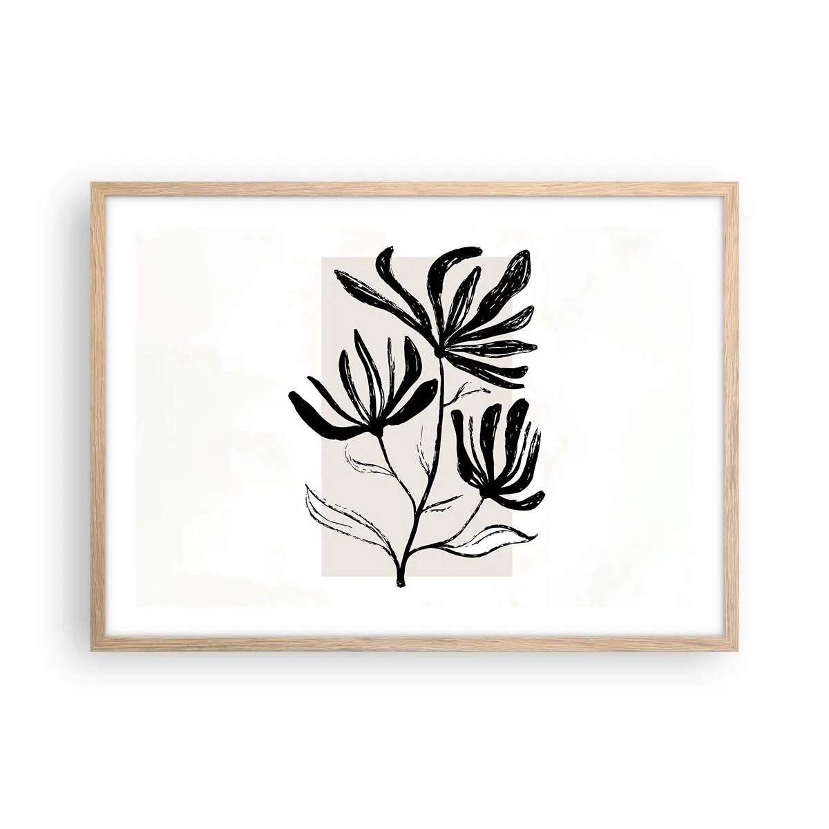 Poster in cornice rovere chiaro - Uno schizzo per l'erbario - 70x50 cm