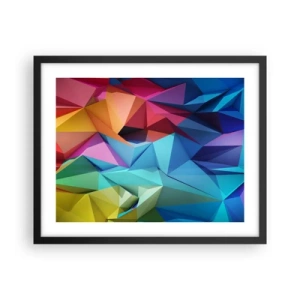 Poster in cornice nera - Origami arcobaleno - 50x40 cm