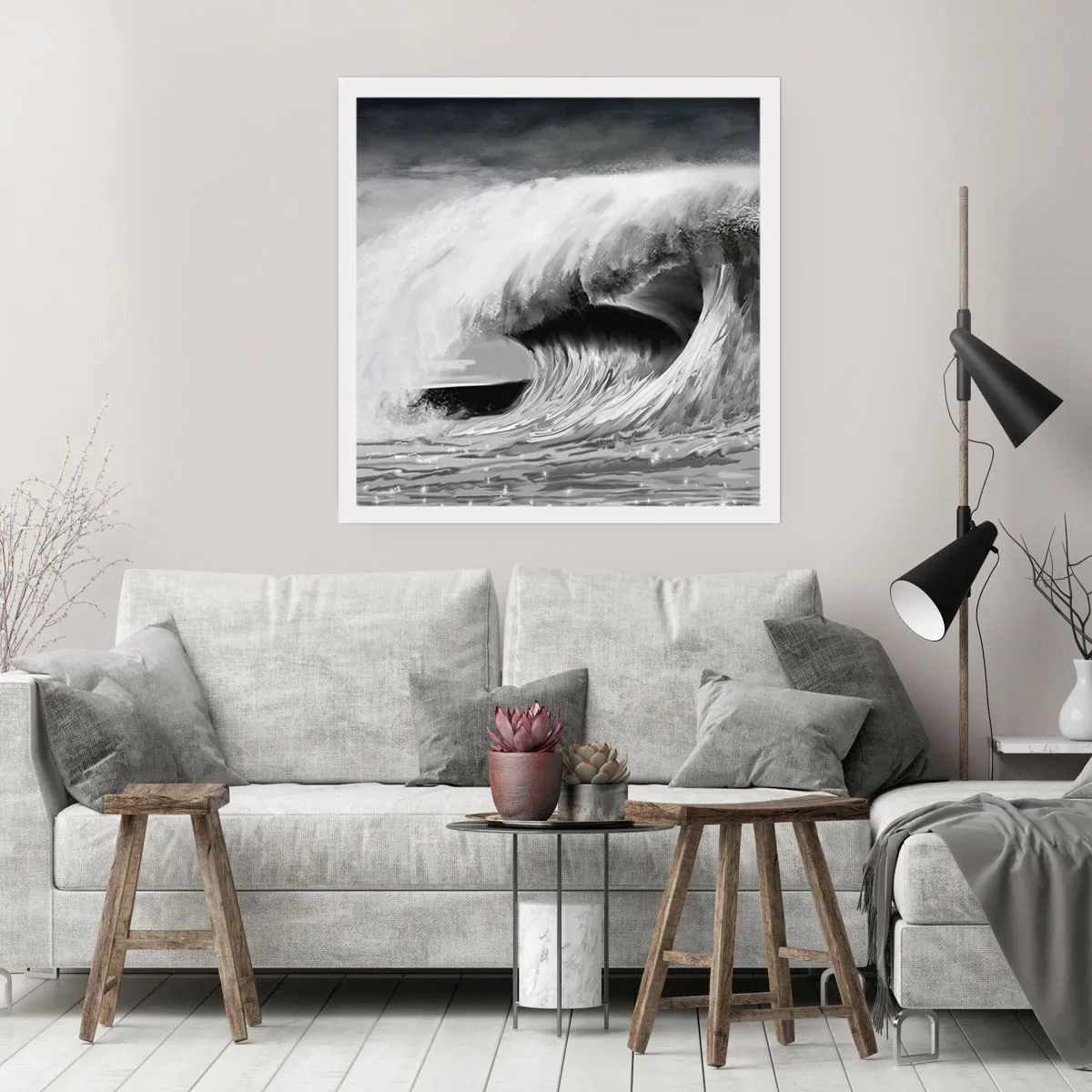 Poster - La furia dell'oceano - 60x60 cm
