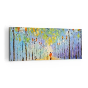Quadro su tela - Stampe su Tela - Canzone notturna sotto la pioggia - 100x40 cm