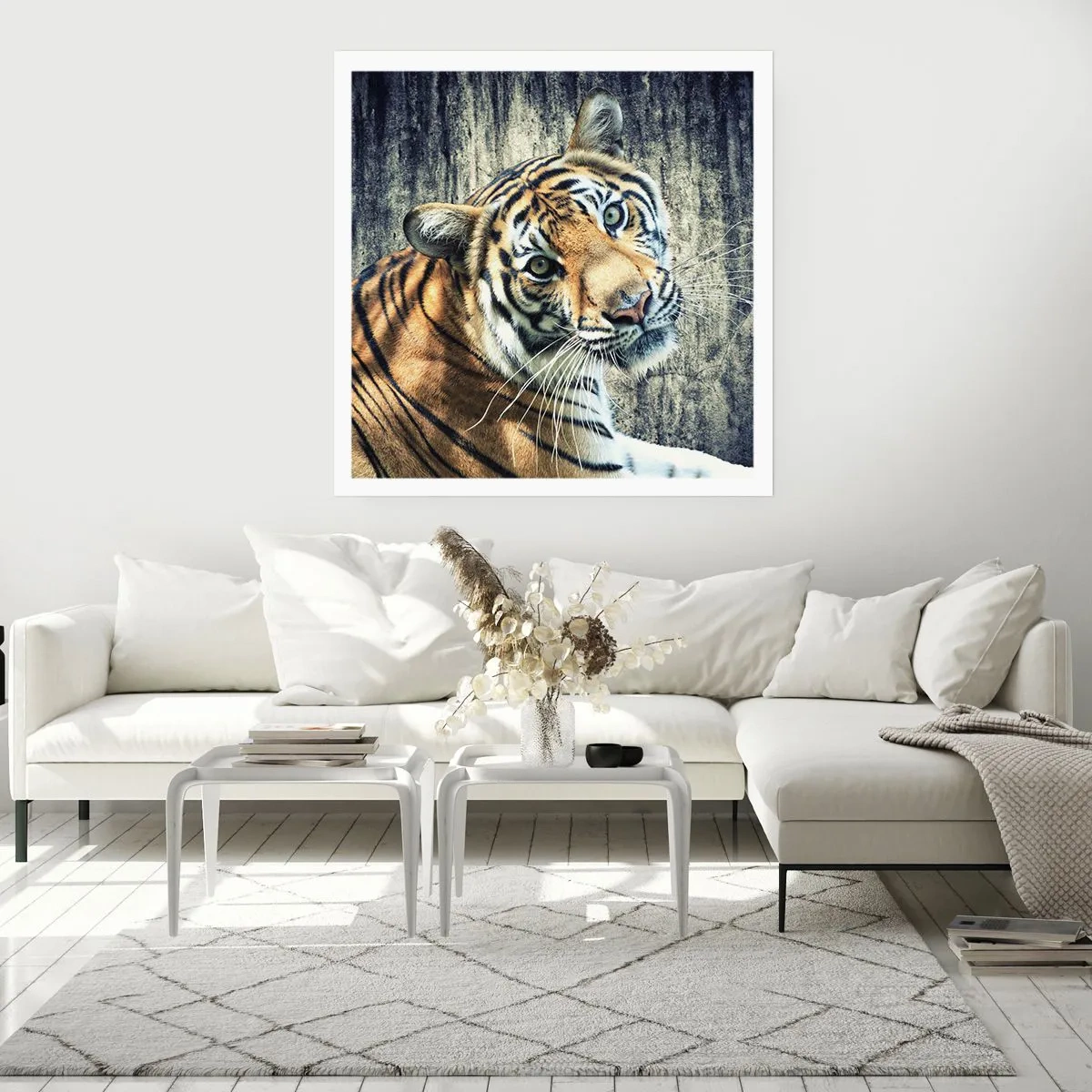 Poster - Ritratto nei flussi di luce - 40x40 cm