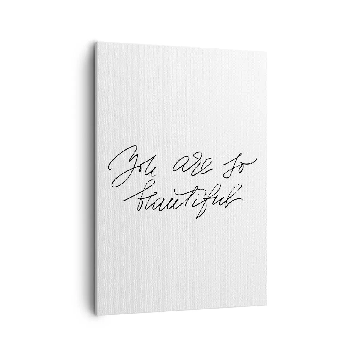 Quadro su tela - Stampe su Tela - Scritta in bianco e nero "Sei così bella" - 50x70cm - Davvero, credimi... - Decorazione murale moderna per soggiorno e camera da letto ARTTOR