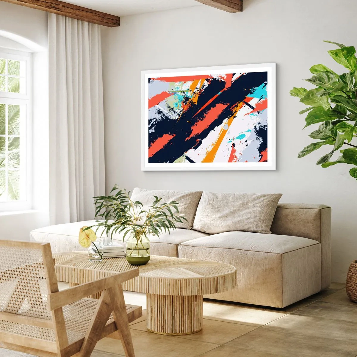 Poster in cornice bianca - Composizione dinamica - 40x30 cm