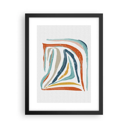 Poster in cornice nera - Astrazione piacevolmente sorridente - 30x40 cm