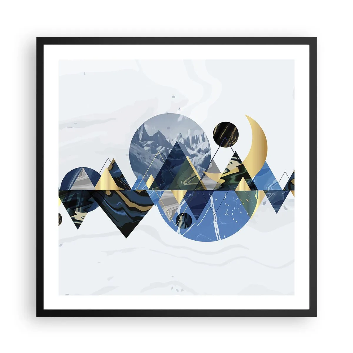 Poster in cornice nera - Paesaggio geometrico - 60x60 cm