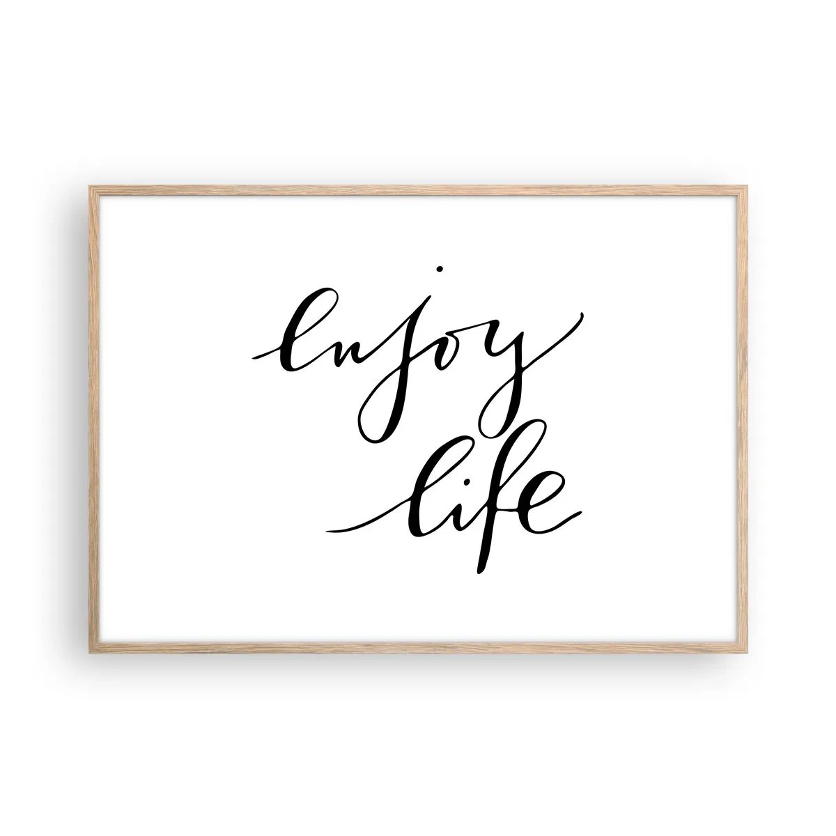 Poster in cornice rovere chiaro - Niente da aggiungere... - 100x70 cm
