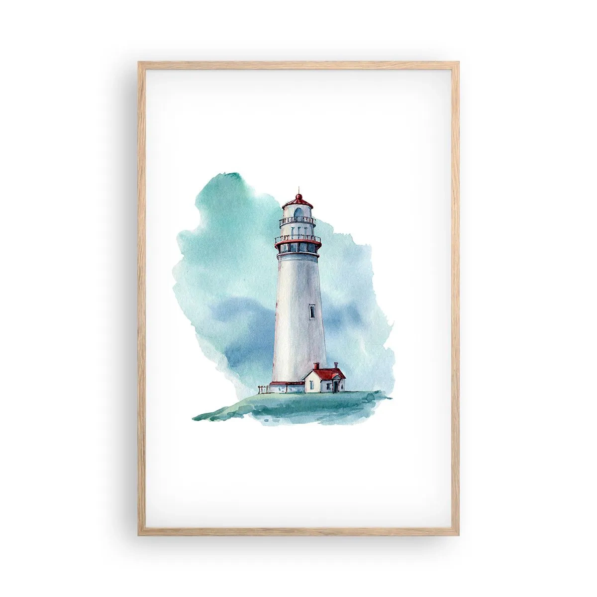 Poster in cornice rovere chiaro - Il mite amico del blu - 61x91 cm