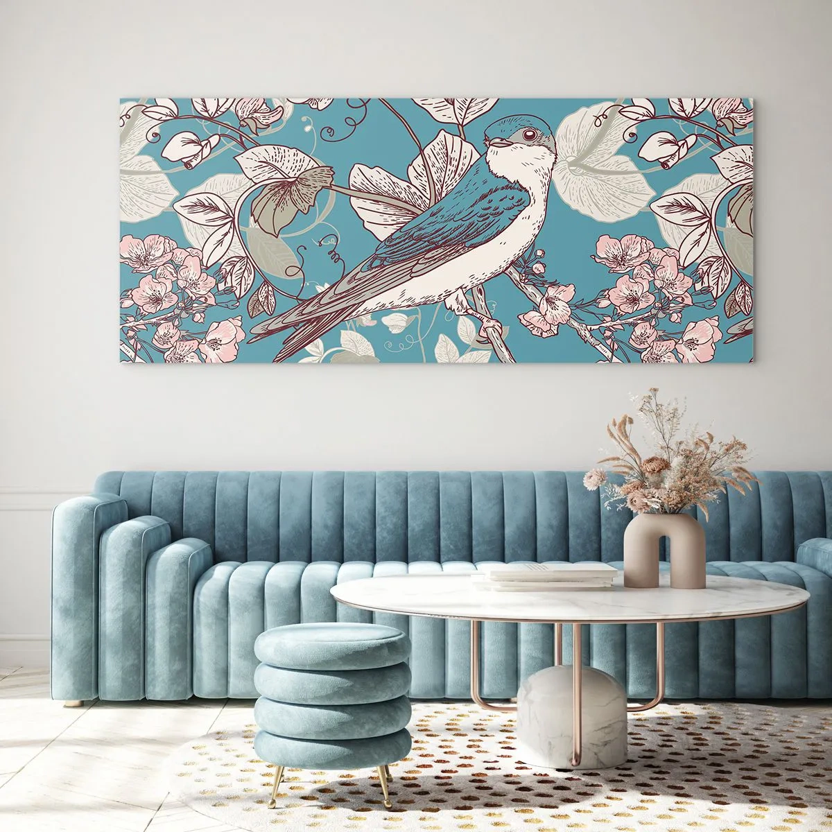 Quadro su vetro - Sul pioppo riflessi e cinguettii - 100x40 cm