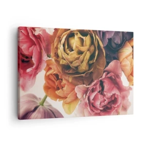 Quadro su tela - Stampe su Tela - Un mazzo di fiori vari dai colori intensi - 70x50cm - La festa della vita - Decorazione murale moderna per soggiorno e camera da letto ARTTOR