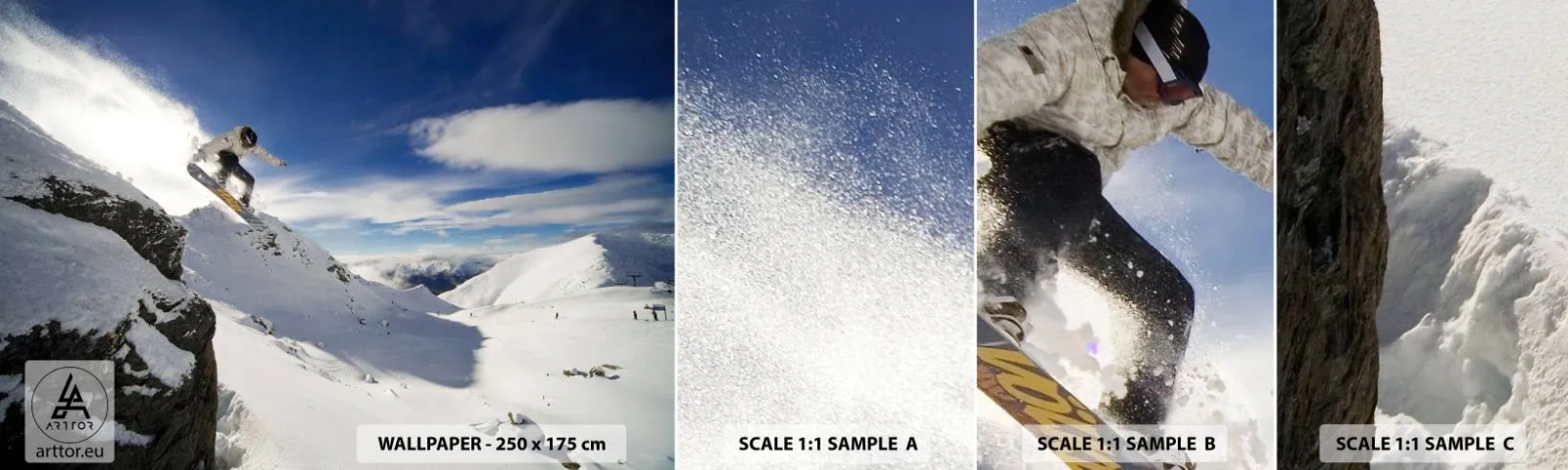 Campione Di Fotomurale Standard Eco - Libertà senza confini - Snowboard, Paesaggio, Montagne - 100x30 cm