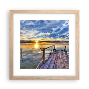 Poster in cornice rovere chiaro - Il vento è andato a dormire - 30x30 cm