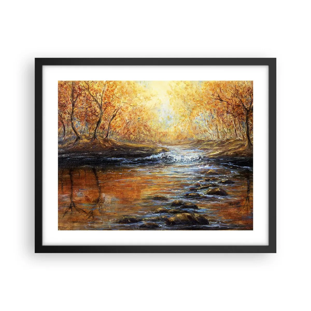 Poster in cornice nera - Ruscello d'oro - 50x40 cm