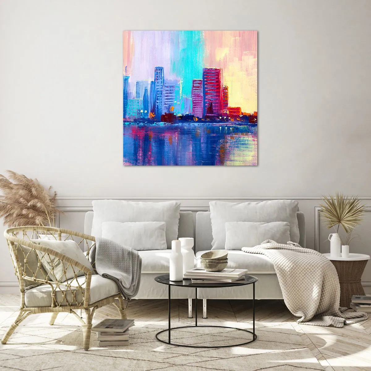 Quadro su vetro - Immerse nei colori - 30x30 cm