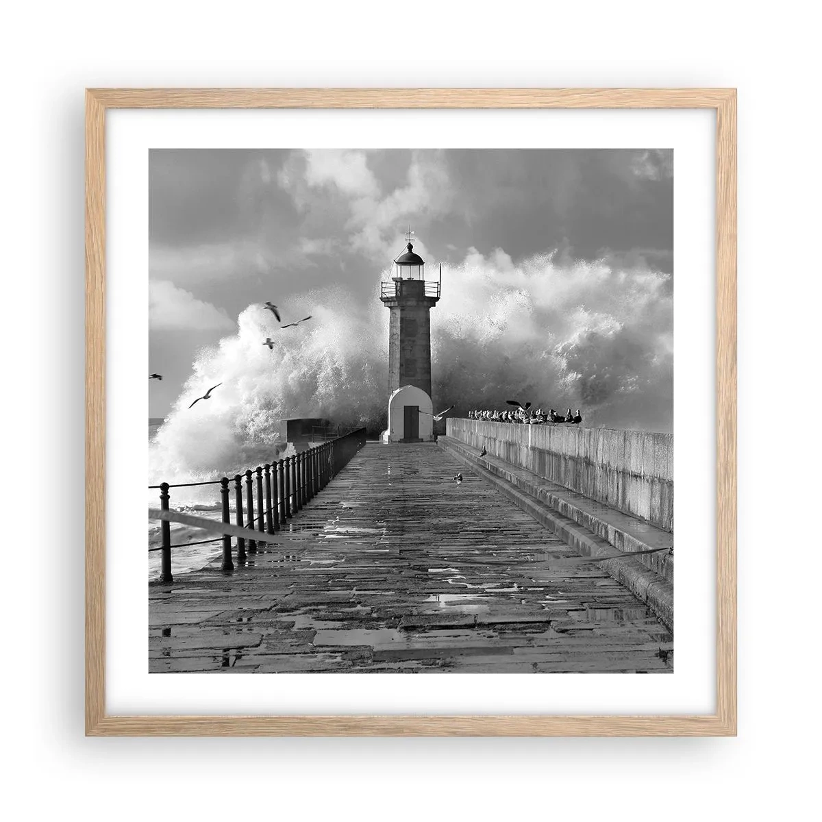 Poster in cornice rovere chiaro - Senza paura - 50x50 cm