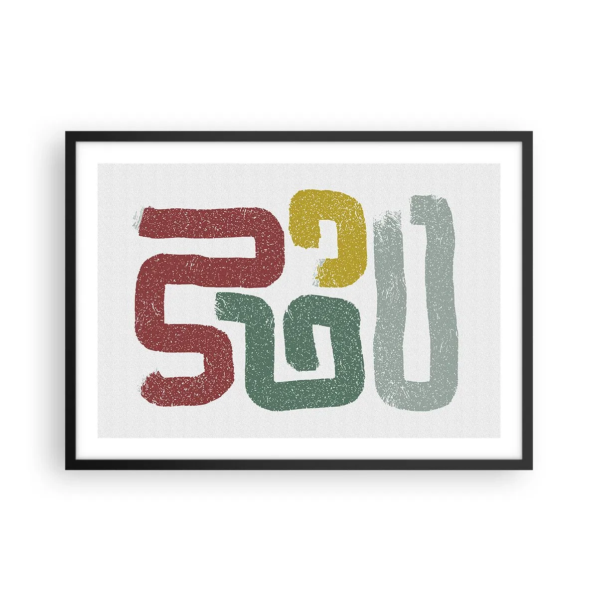 Poster in cornice nera - Motivi geometrici colorati in stile astratto - 70x50cm - In una lingua sconosciuta - Decorazione murale moderna per soggiorno e camera da letto ARTTOR